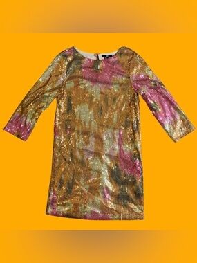 H&M Gold/Pink Sequin Mini Bodycon Dress